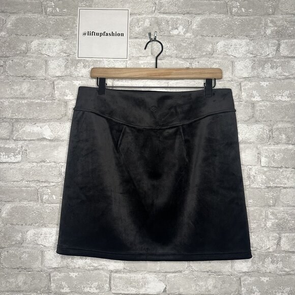 Lululemon Scuba High Rise Mini Skirt Velvet NWT Size Large (BLACK) LW8AL9S - Picture 4 of 15